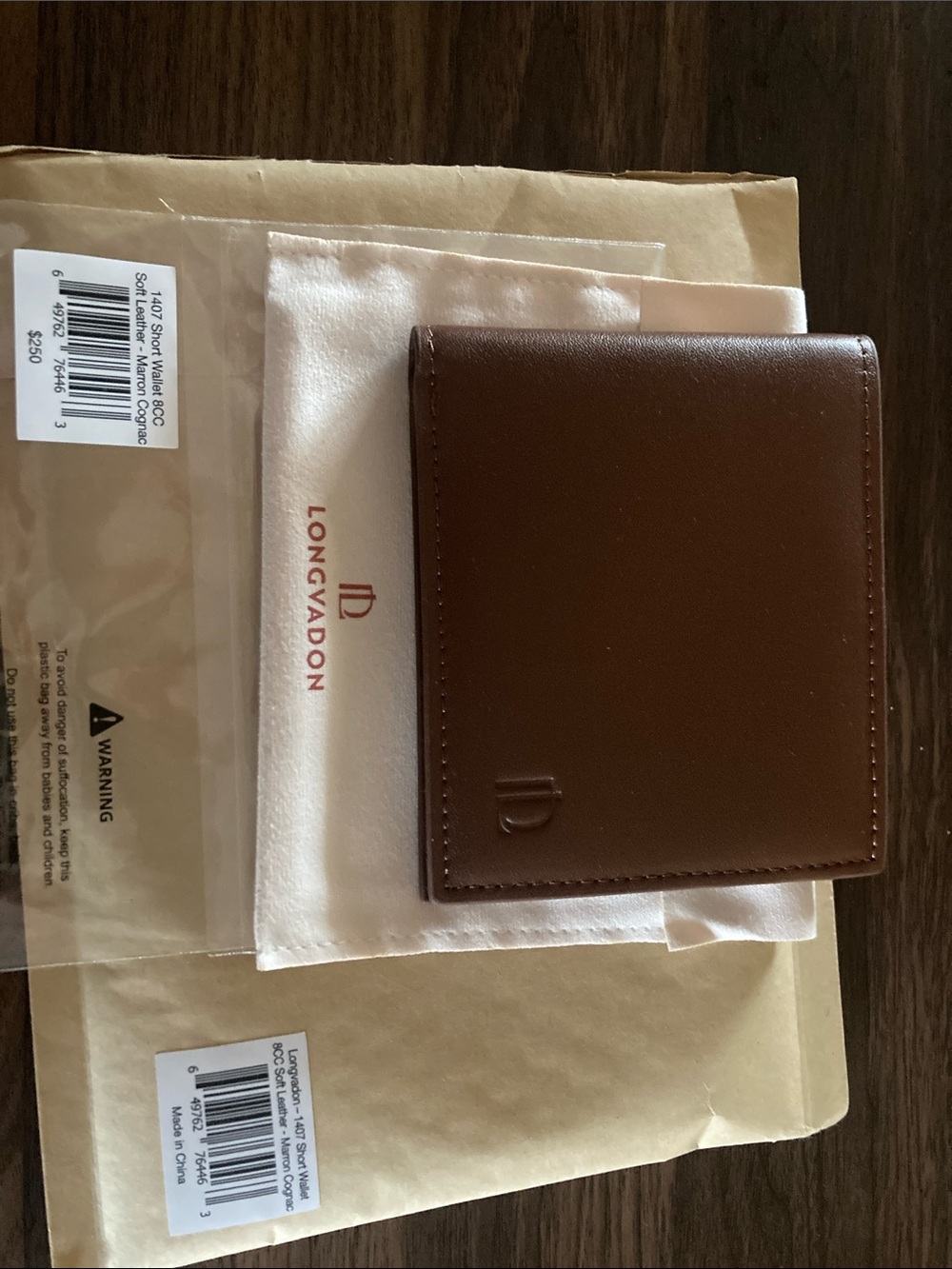 Longvadon Brown Leather Wallet for Men NIP